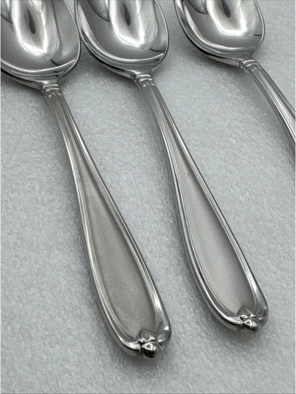 Set Of 5 Princess House BARRINGTON Oval Soup Spoons 18/10 Stainless Flatware 7